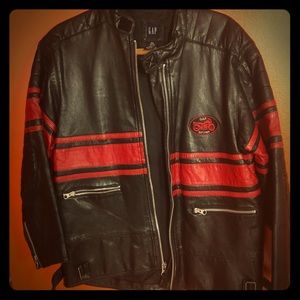 Gap vintage leather motorcycle jacket